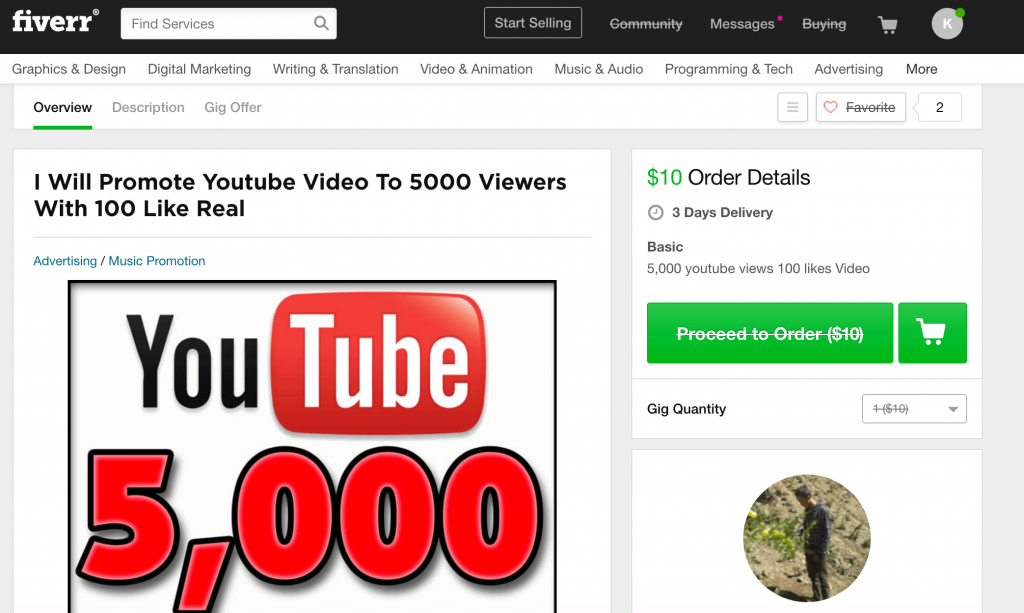 paid views at fiverr