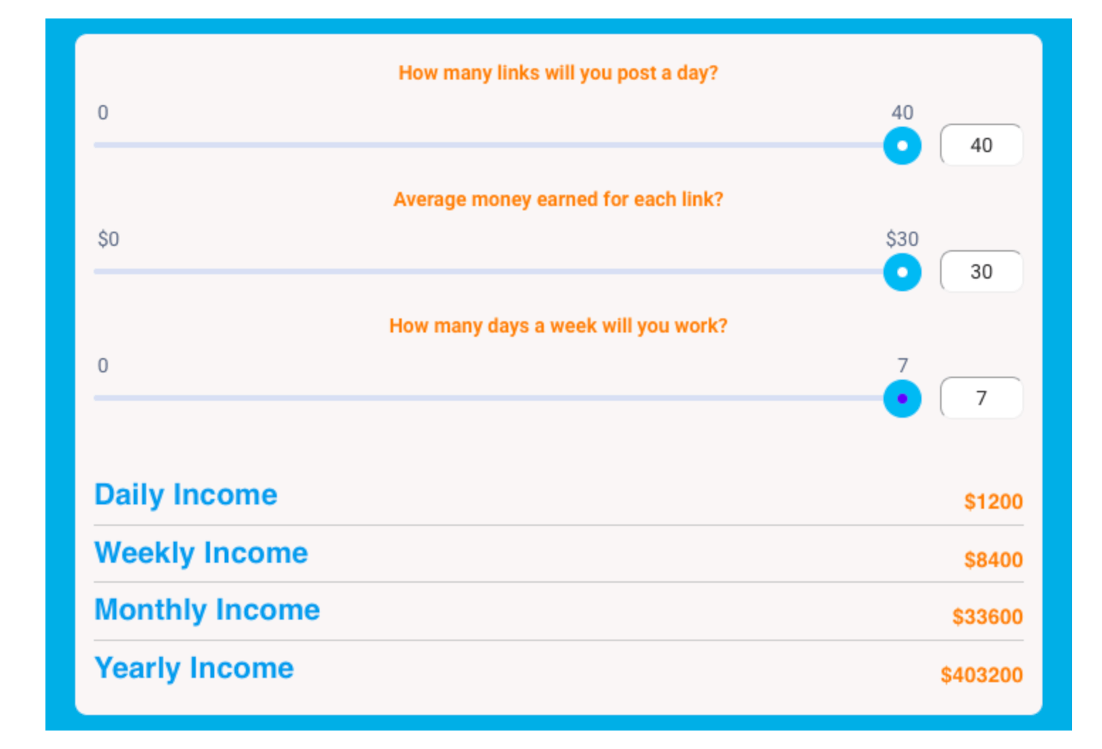 fake income calculator