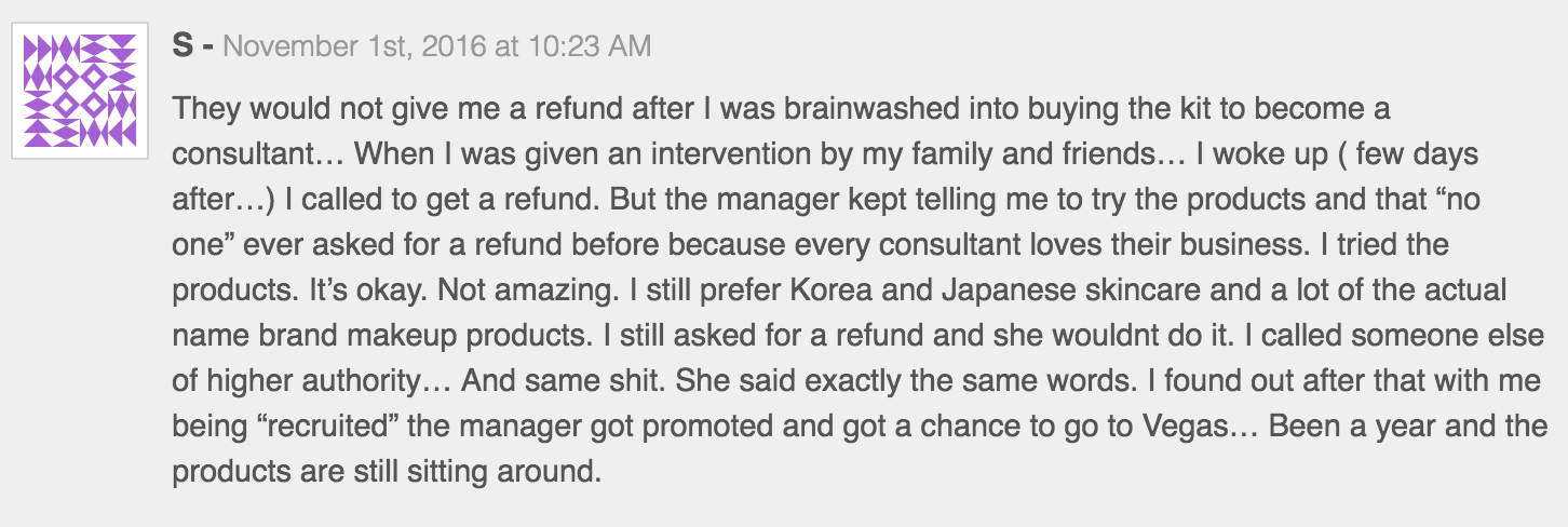 Arbonne complaint