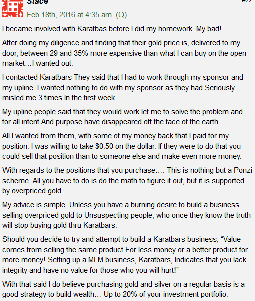 karatbars complaints