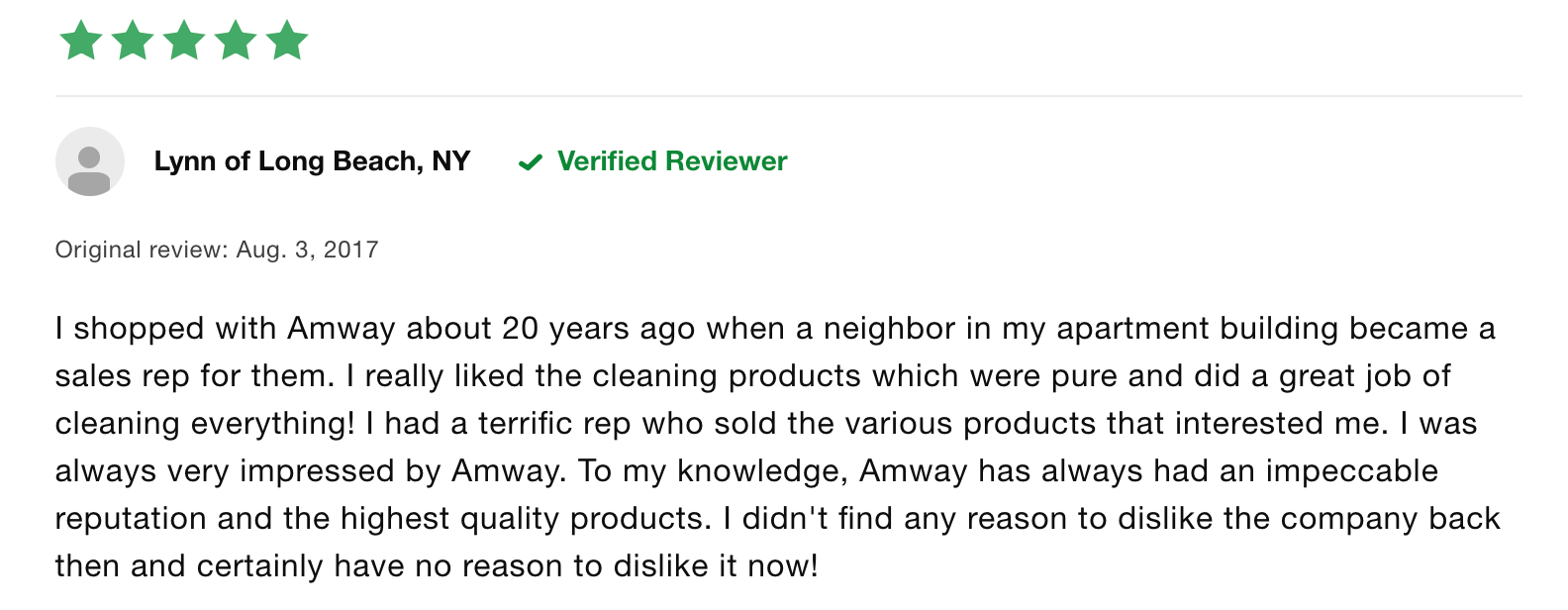 amway positive review