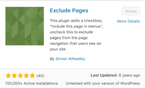 exclude pages