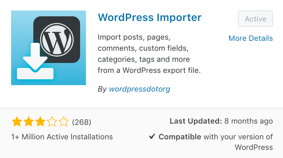 wordpress importer