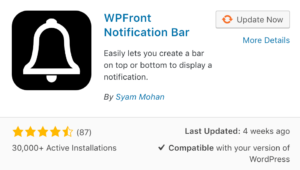 wp front notification