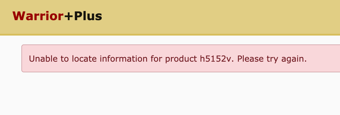 unable to locate product