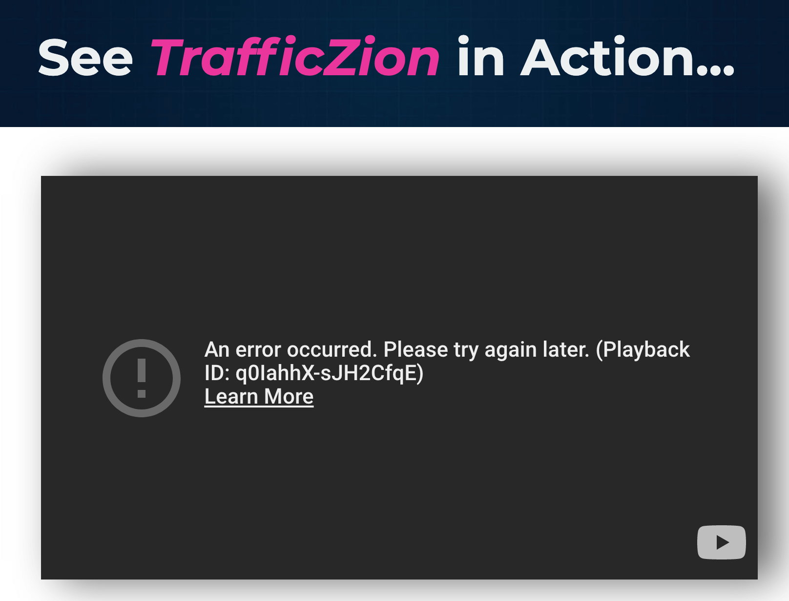 trafficzion error