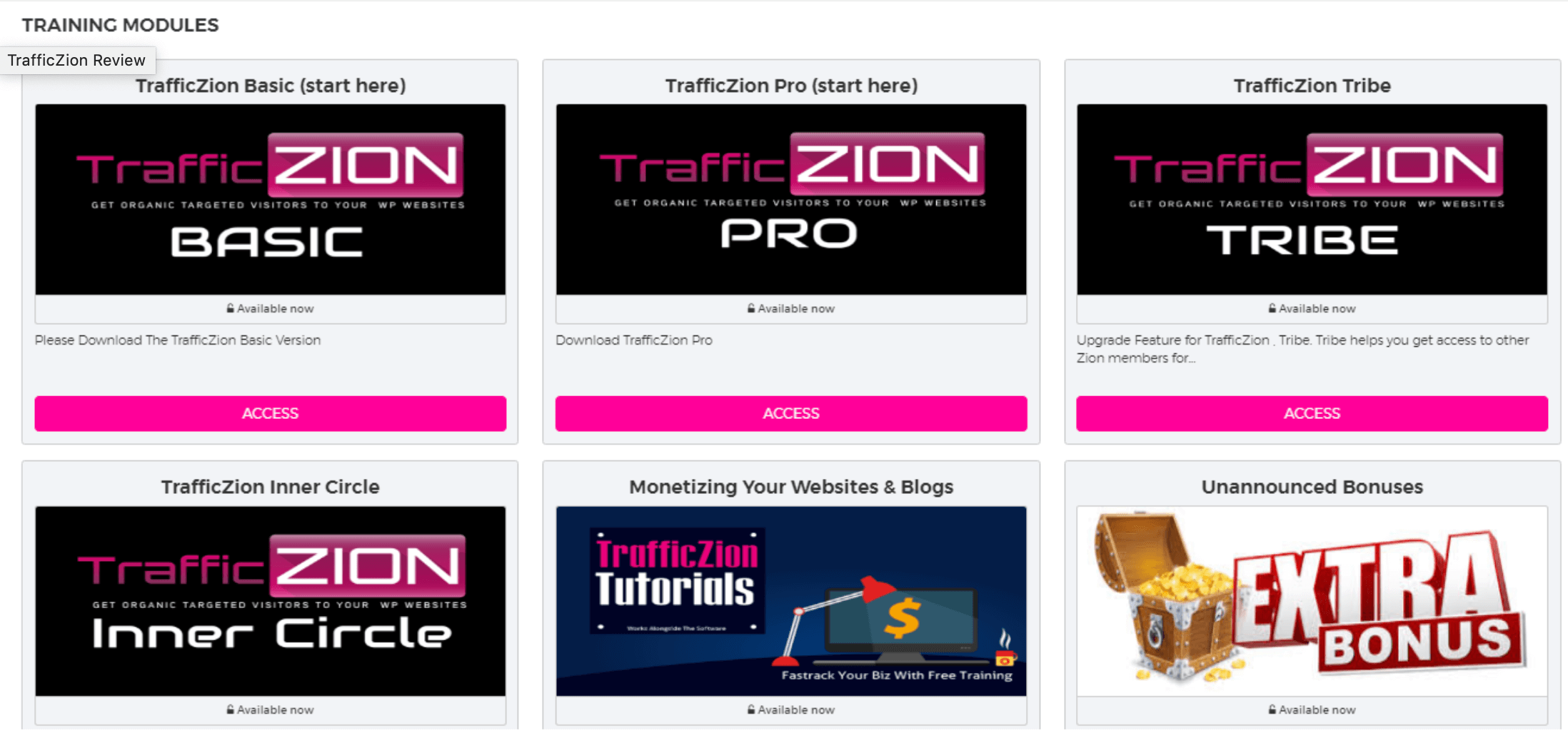 trafficzion modules