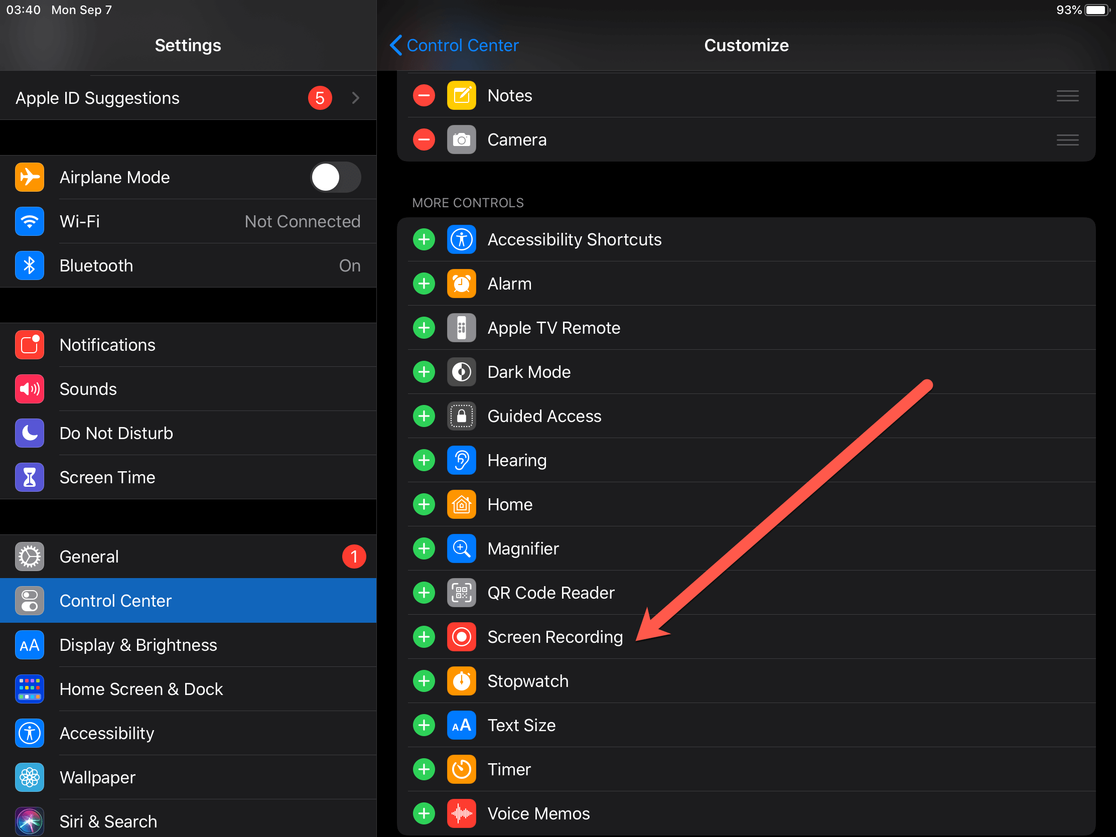 screen record option