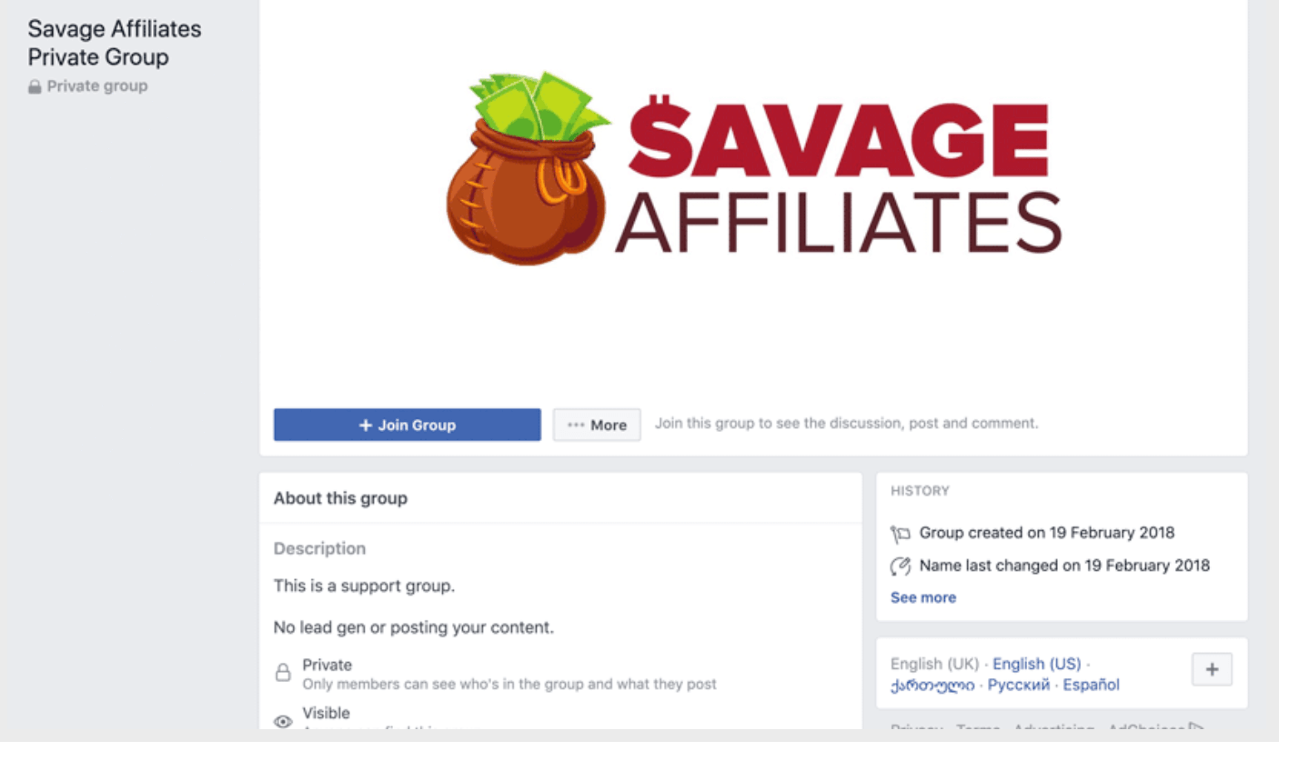 Savage Affiliates Facebook
